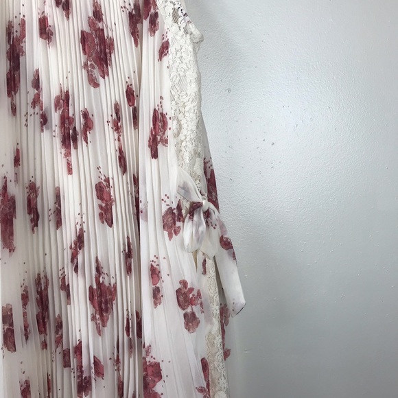 Free People Floral Pleated Mini Trapeze Dress - Picture 4 of 7